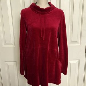 Jjill Pure Jill Red Velour Tunic